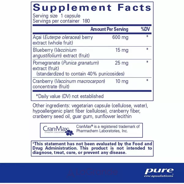 Pure Encapsulations Acai ���� 600 ��
