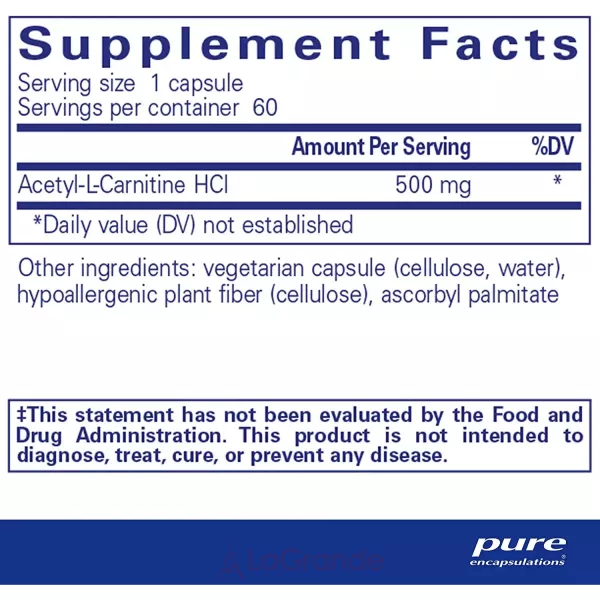 Pure Encapsulations Acetyl-l-Carnitine ������-L-�������� 500 ��