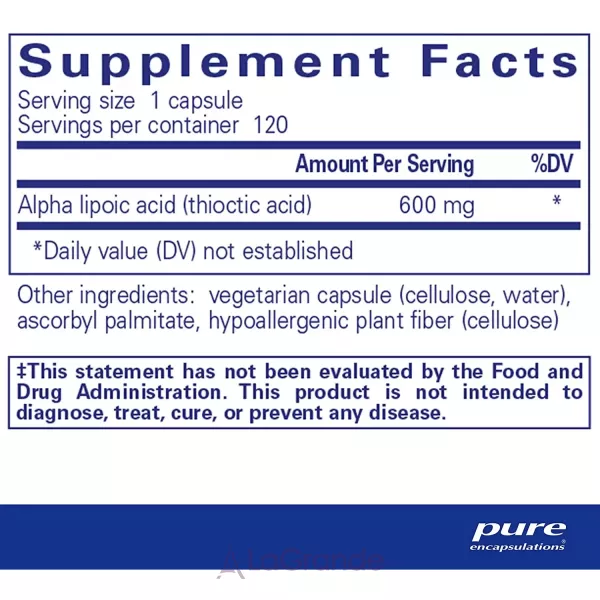 Pure Encapsulations Alpha Lipoic Acid �����-�������� ������� 600 ��