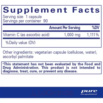 Pure Encapsulations Ascorbic Acid Capsules  