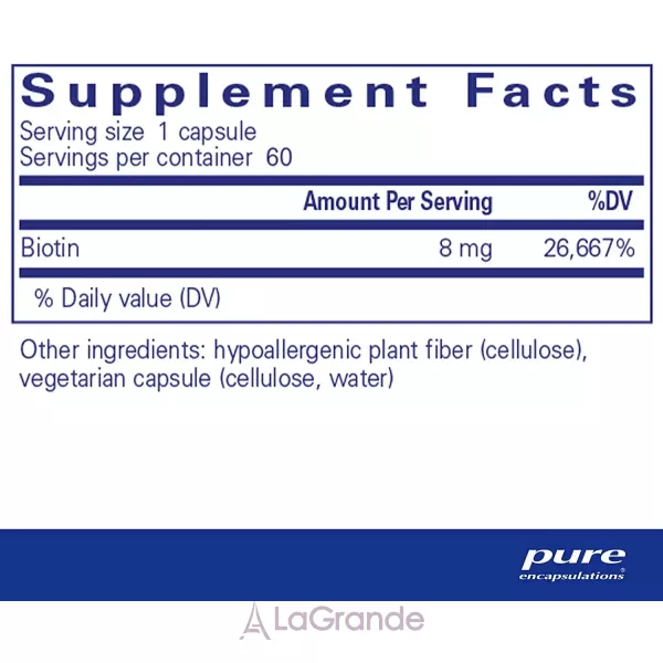 Pure Encapsulations Biotin ������ 8 ��