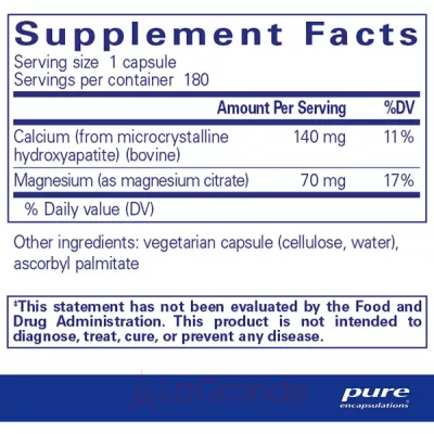 Pure Encapsulations Calcium (MCHA) with Magnesium  (MCHA)  