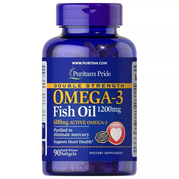 Puritan's Pride Double Strength Omega-3 Fish Oil 1200mg/600mg Softgels �����-3 1200 ��