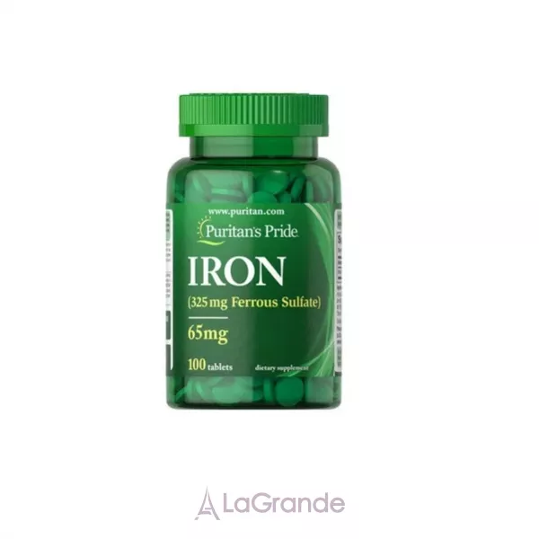 Puritan's Pride Iron Ferrous Sulfate 65 mg ������� ������� �� ������
