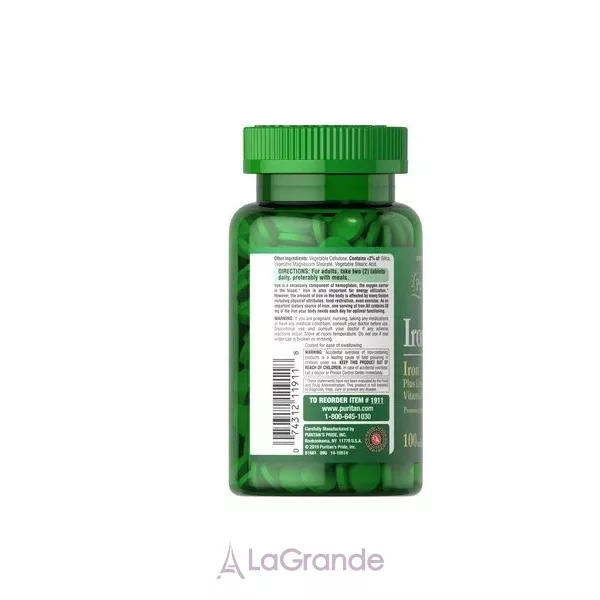 Puritan's Pride Iron Ferrous Sulfate 65 mg ������� ������� �� ������