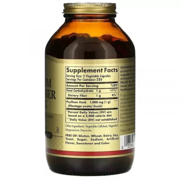 Solgar Psyllium Husks Fiber 500 mg ����������, ��������� �������� 500 ��