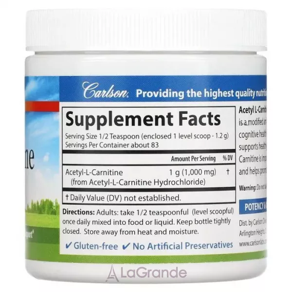 Carlson Acetyl-L-Carnitine ������-L-�������� � �������