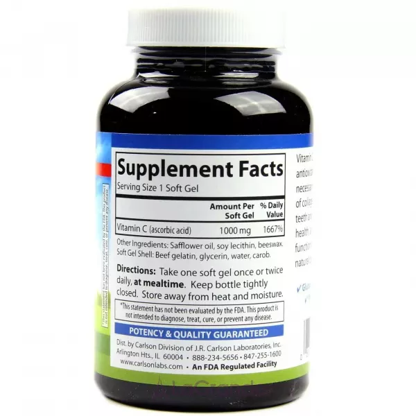 Carlson C-Gel Vitamin C 1000 mg ³���� � 1000 ��