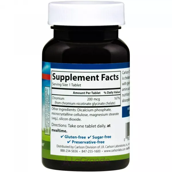 Carlson Chelated Chromium 200 mcg ���� ����� 200 ���