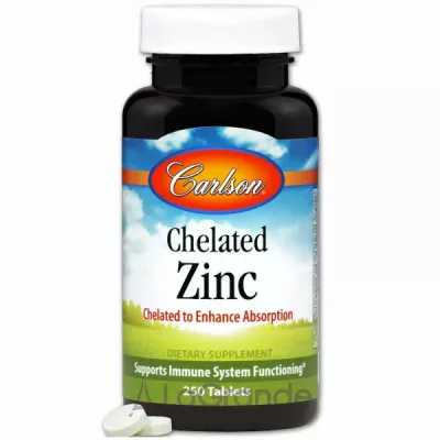 Carlson Chelated Zinc 30 mg   30 