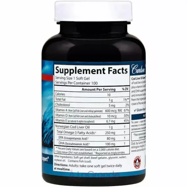 Carlson Cod Liver Oil 1000 mg ����� ��� �� ������ ������ 1000 ��, ����������