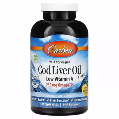 Carlson Cod Liver Oil Gems Low Vitamin A 230 mg          ,   