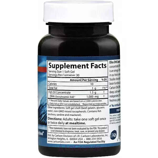 Carlson Elite DHA Gems 1000 mg ����� 3 1000 ��