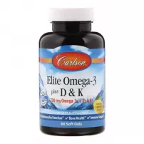 Carlson Elite Omega-3 Plus D & K Natural Lemon Flavor ����� 3 + ������� �3 � ������� �, �� ������ ������
