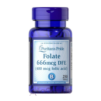 Puritan's Pride Folate 666 mcg DFE (Folic Acid 400 mcg)     볺 