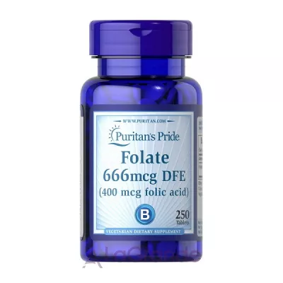 Puritan's Pride Folate 666 mcg DFE (Folic Acid 400 mcg)     볺 