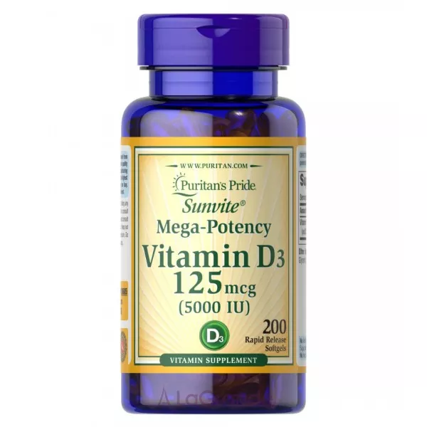 Puritan's Pride Mega-Potency Vitamin D3 5000 IU ������� ������� �³���� D3�