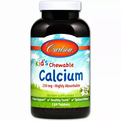 Carlson Kid's Chewable Calcium 250 mg Natural Vanilla Flavor     250 ,   