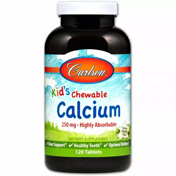 Carlson Kid's Chewable Calcium 250 mg Natural Vanilla Flavor ��������� ������� ��� ���� 250 ��, � ������ �����
