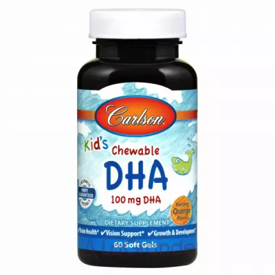 Carlson Kid's Chewable DHA 100 mg Bursting Orange Flavor     100 ,   