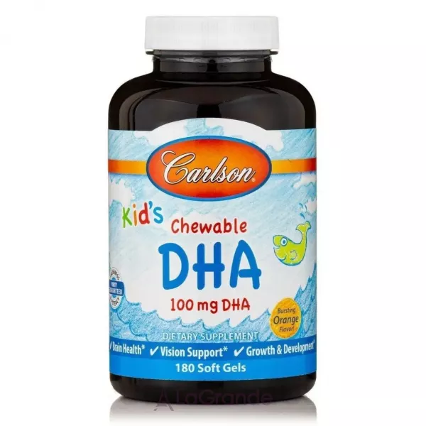 Carlson Kid's Chewable DHA 100 mg Bursting Orange Flavor ���'���� ��� ��� ���� 100 ��, � ������ ���������