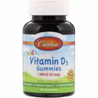 Carlson Vitamin D3 Gummies 1,000 IU Natural Fruit Flavors ������� ������� �3 1000 ��, � ��������� ������