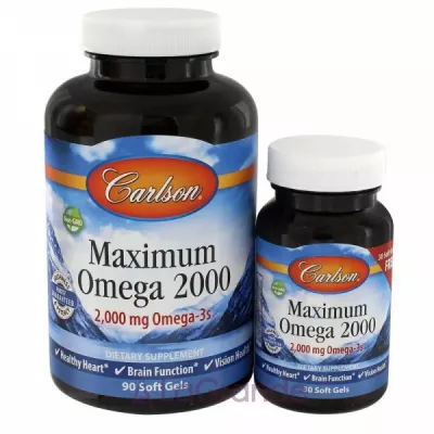 Carlson Maximum Omega 2000 mg Natural Lemon Flavor   2000 ,   