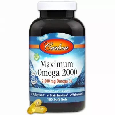 Carlson Maximum Omega 2000 mg Natural Lemon Flavor   2000 ,   