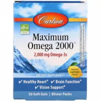 Carlson Maximum Omega 2000 mg Natural Lemon Flavor �����-3 � ����������� ������ ������
