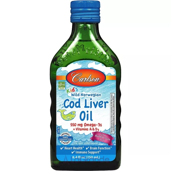 Carlson Kid's Norwegian Cod Liver Oil Bubble Gum ��� ������� ���� ��������� �����, ��� ����, � ������ �����