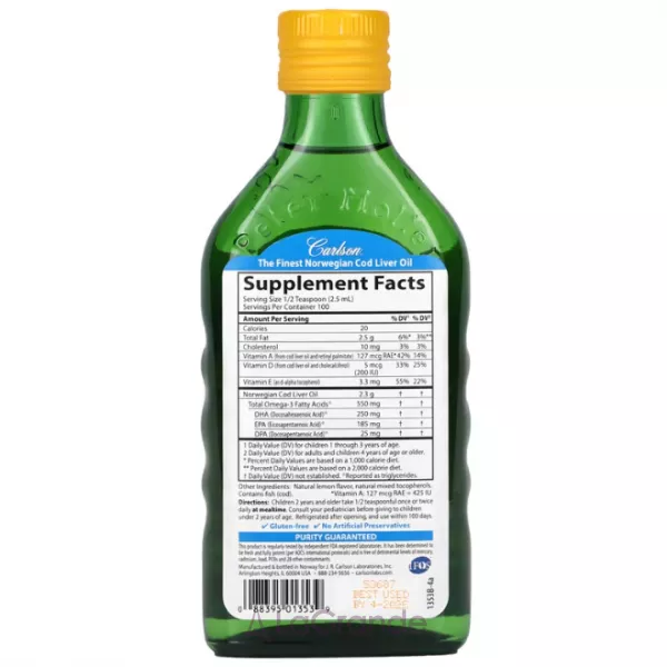 Carlson Kid's Norwegian Cod Liver Oil Lemon ��� ������� ���� ��������� ����� ��� ����, � ������ ������