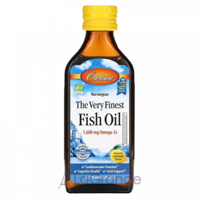 Carlson Norwegian The Very Finest Fish Oil Natural Lemon Flavor     