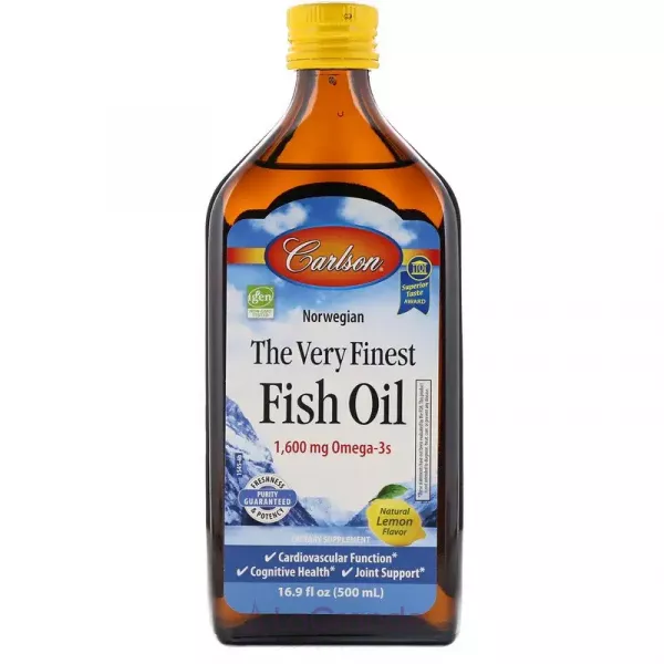Carlson Norwegian The Very Finest Fish Oil Natural Lemon Flavor ���'���� ��� � ������ ������