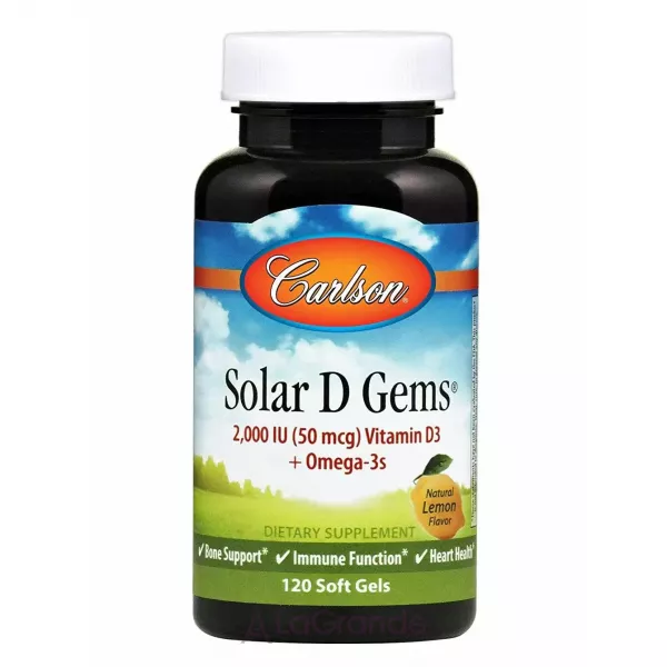 Carlson Solar D Gems 2000 IU ����� ��� + ������� D3, �� ������ ������