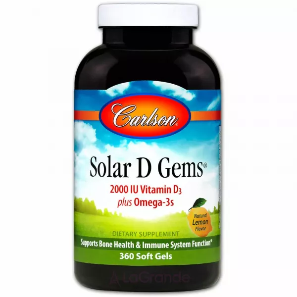Carlson Solar D Gems 2000 IU ����� ��� + ������� D3, �� ������ ������