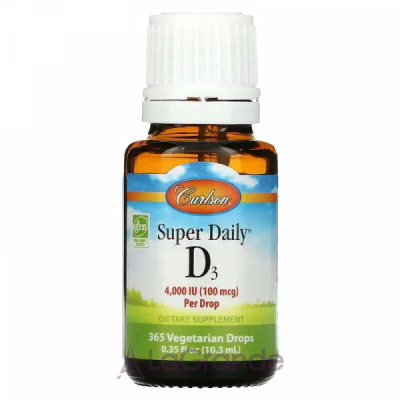 Carlson Super Daily Vitamin D3 4000 IU  D3 4000   