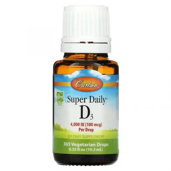 Carlson Super Daily Vitamin D3 4000 IU ³���� D3 4000 �� � �������