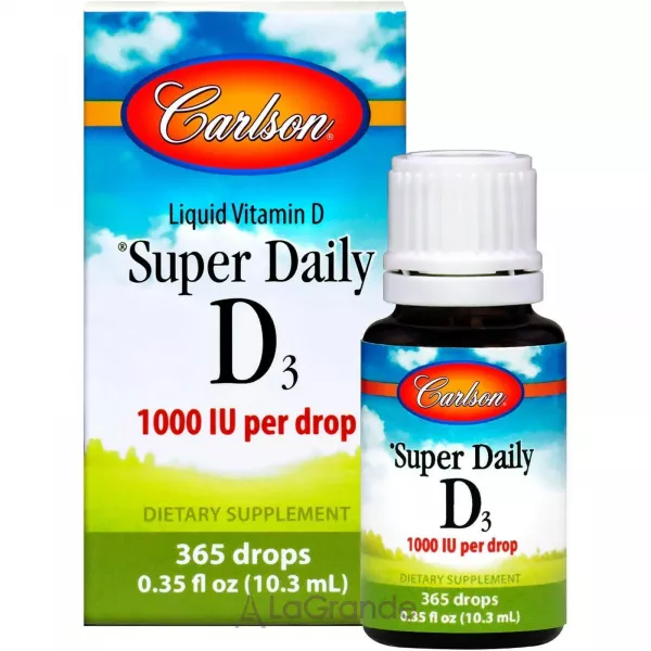 Carlson Super Daily Vitamin D3 1000 IU ³���� D3 1000 �� � �������