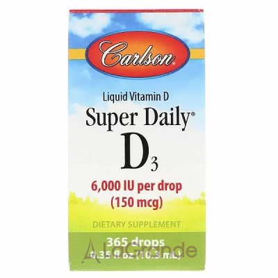 Carlson Super Daily Vitamin D3 6000 IU ³ D3 6000   