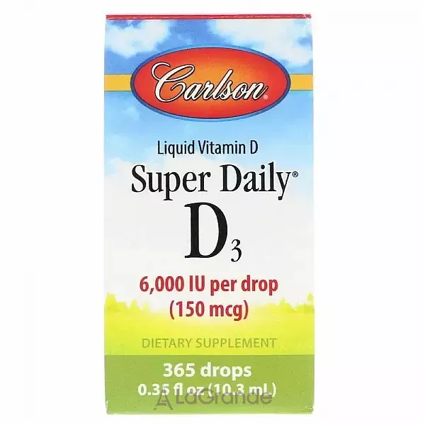 Carlson Super Daily Vitamin D3 6000 IU ³���� D3 6000 �� � �������