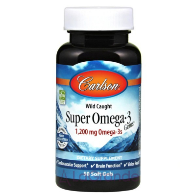 Carlson Omega-3 Gems, Fish Gel 1200 mg -3, '  1200 