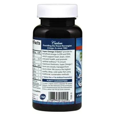 Carlson Omega-3 Gems, Fish Gel 1200 mg -3, '  1200 