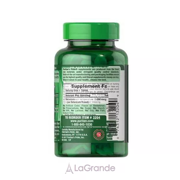 Puritan's Pride Selenium 200 mg ������� ������� 