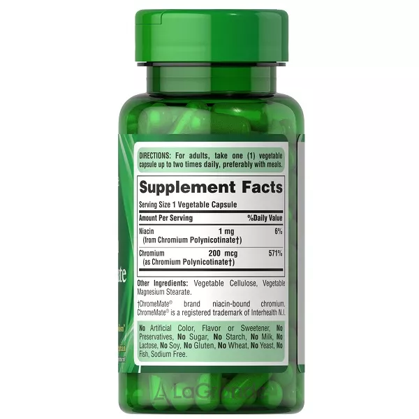 Puritan's Pride Chromium Polynicotinate 200 mcg Yeast Free - 100 veg caps ϳ������ ����� � ��������