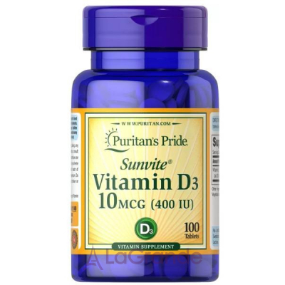 Puritan's Pride Vitamin D3 10 mcg   