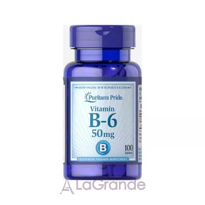 Puritan's Pride Vitamin B-6 (Pyridoxine Hydrochloride) 50 mg    B-6 ( )