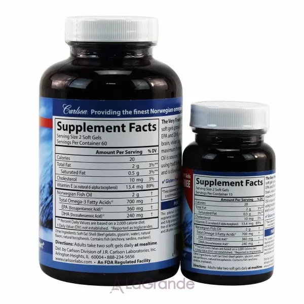 Carlson The Very Finest Fish Oil 700 mg ���'���� ��� 700 �� � ������ ������