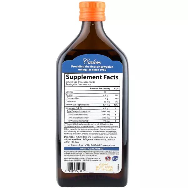 Carlson The Very Finest Fish Oil 1600 mg ���'���� ��� 1600 �� � ������ ���������