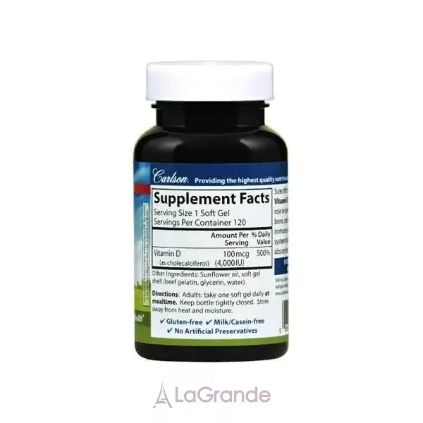 Carlson Vitamin D 4000 IU ������� D 4000 ��