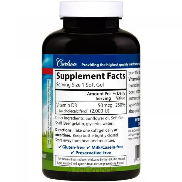 Carlson Vitamin D3 2000 IU ������� D3 2000 ��